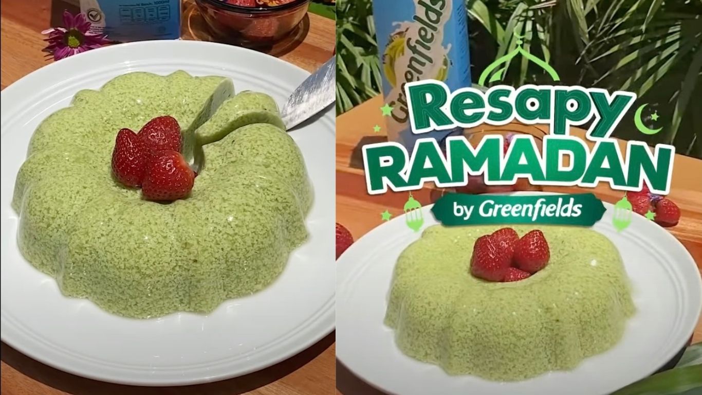 resep puding lumut susu pandan
